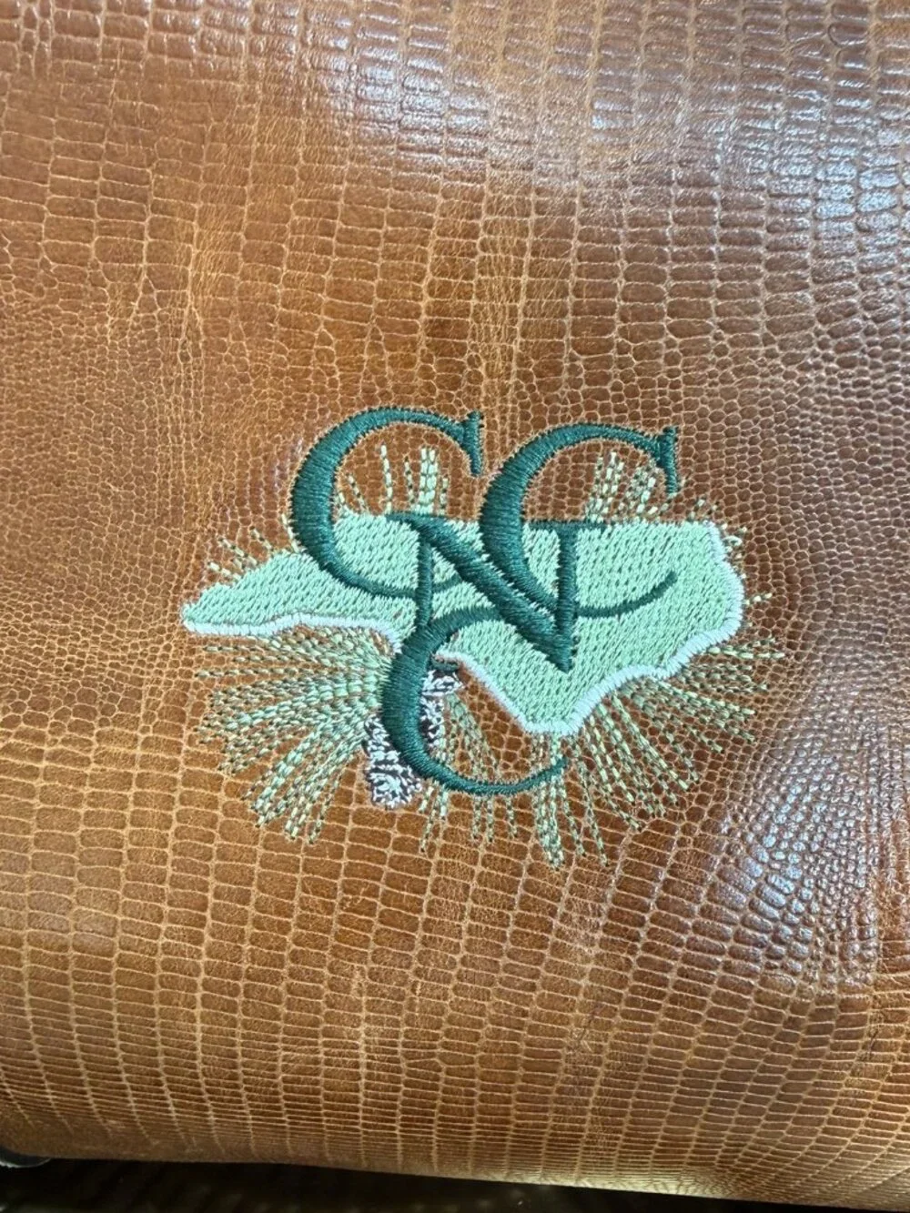 Peter Millar CCNC Leather Canvas Weekender Duffel Bag Friwadsworth NYC Green Bro